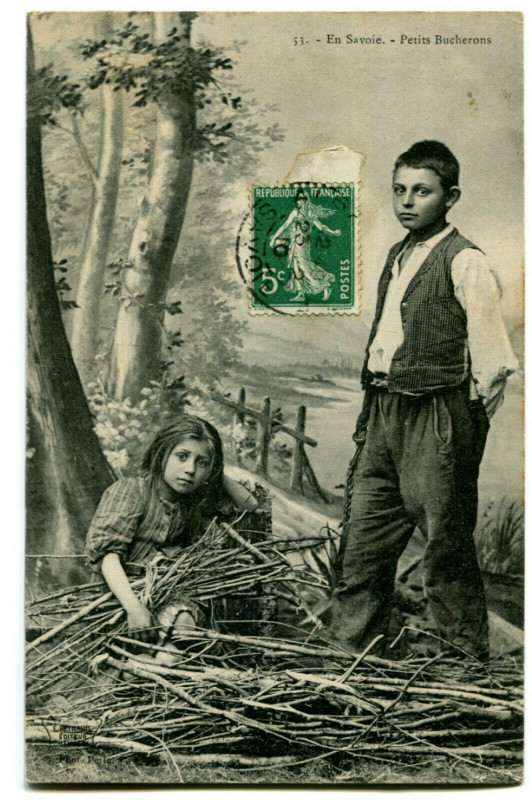 Carte postale ancienne Savoie Petits Bucherons