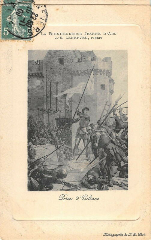 Carte postale ancienne Jeanne D'Arc Prise D'Orleans