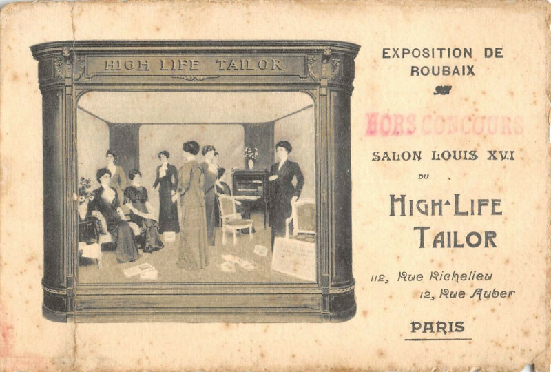 Carte postale ancienne Paris 1er arrt Rue De Richelieu Rue Auber Exposition Roubaix High Life à Paris 1er