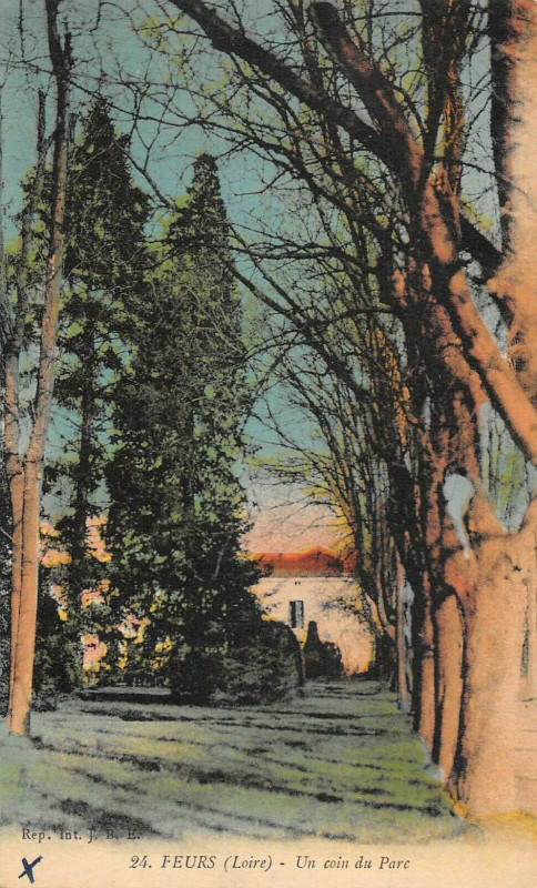 Carte postale ancienne Feurs Un Coin Du Parc à Feurs