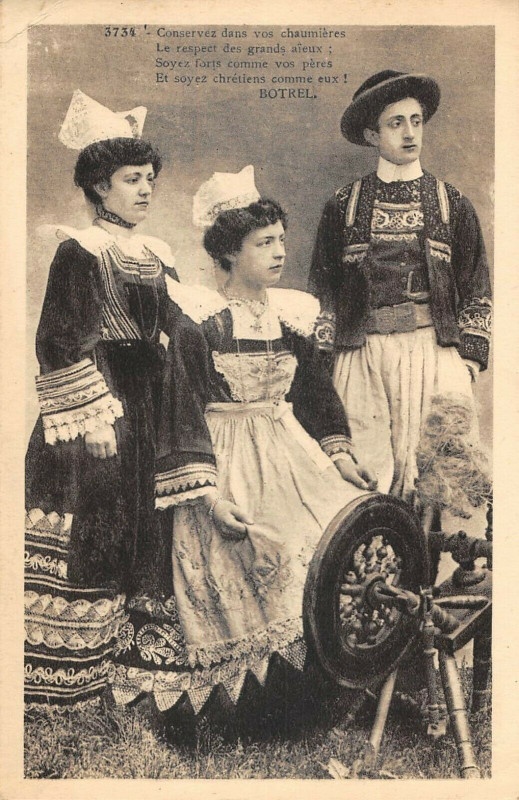 Carte postale ancienne Bretagne Botrel Conservez Dans Vos Chaumieres