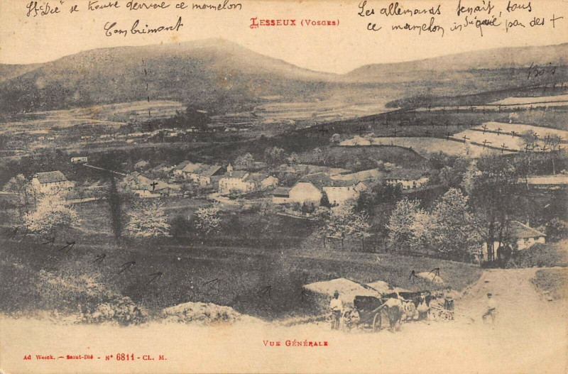 Carte postale ancienne Lesseux Vue Generale à Lesseux