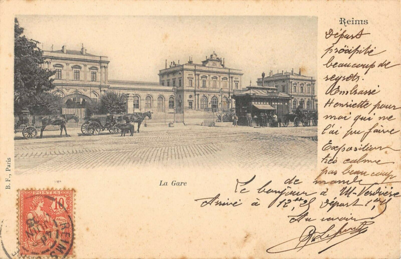Carte postale ancienne Reims La Gare à Reims