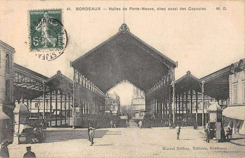 Carte postale ancienne Bordeaux Halles De Porte Neuve à Bordeaux