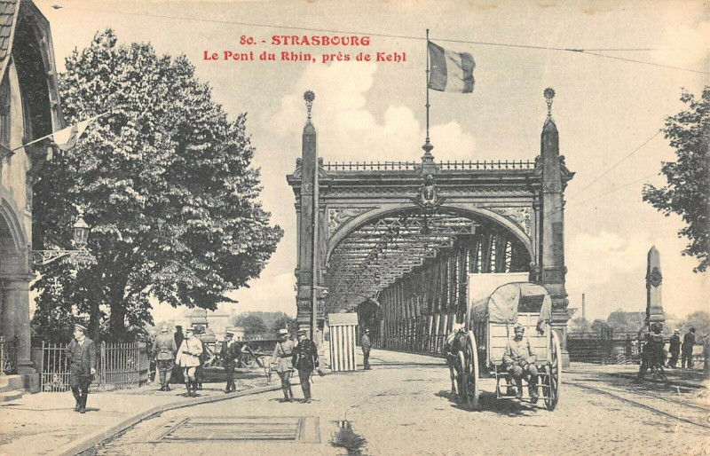 Carte postale ancienne Strasbourg Le Pont Du Rhin Pres De Kehl à Strasbourg