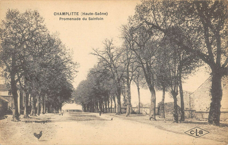 Carte postale ancienne Champlitte Promenade Du Sainfoin à Champlitte