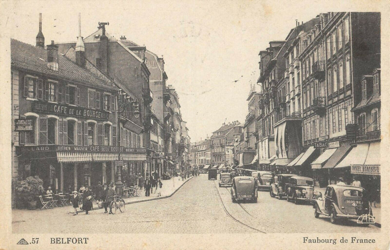 Carte postale ancienne Belfort Faubourg De France à Belfort
