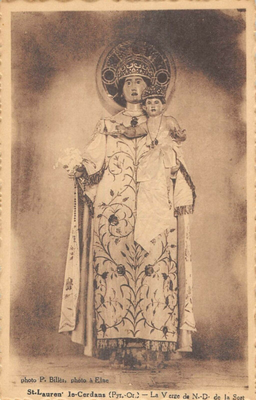 Carte postale ancienne Saint laurent de cerdans La Vierge Notre Dame De La Sort à Saint-Laurent-de-Cerdans