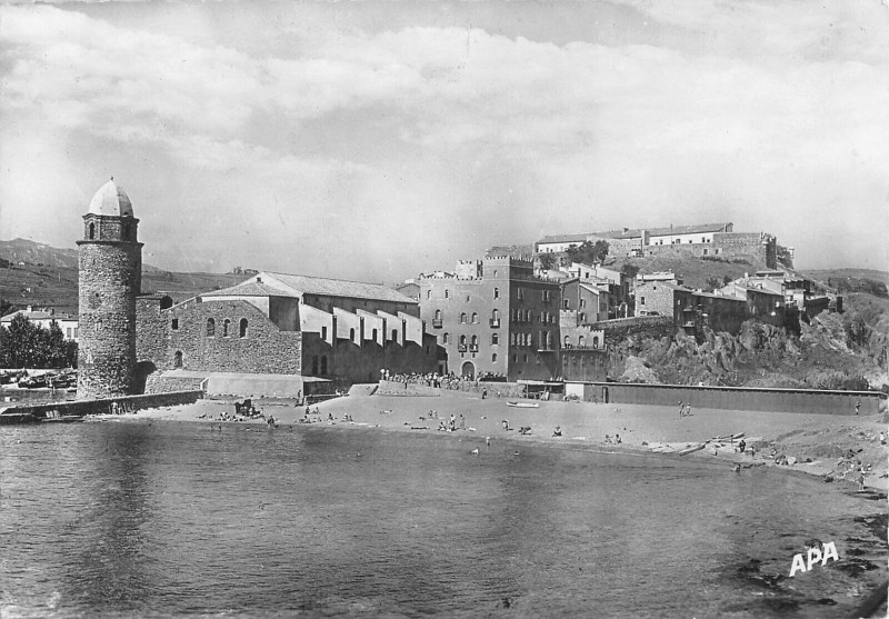 Carte postale ancienne Collioure La Plage Saint Vincent à Collioure
