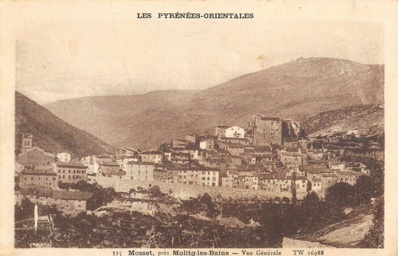 Carte postale ancienne Mosset Pres Molitg Les Bains Vue Generale à Molitg-les-Bains