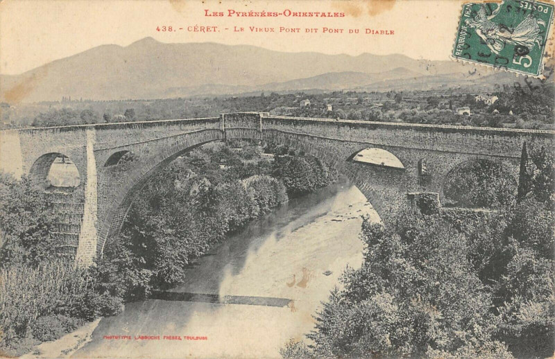 Carte postale ancienne Ceret Le Vieux Pont Dit Pont Du Diable