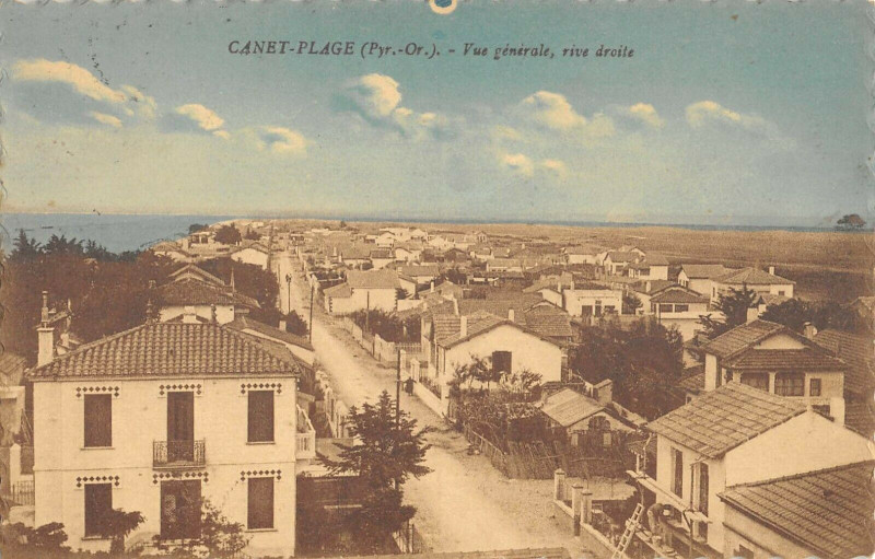 Carte postale ancienne Canet Plage Vue Generale Rive Droite