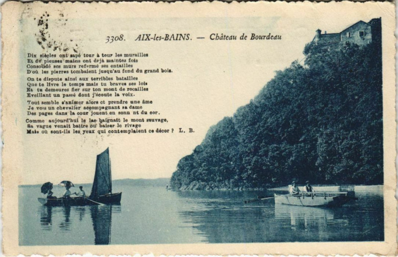 Carte postale ancienne Aix-les-Bains Chateau de Bourdeau à Aix-les-Bains