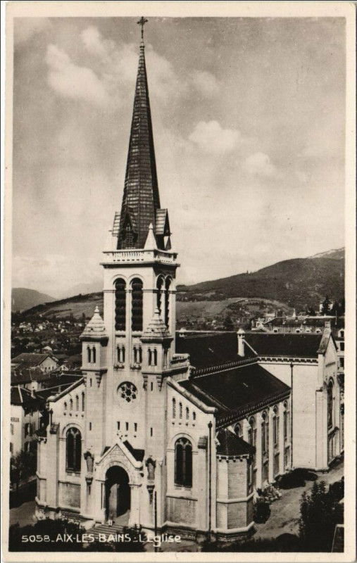 Carte postale ancienne Aix-les-Bains L'Eglise à Aix-les-Bains