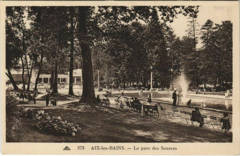 Carte postale ancienne Aix-les-Bains Le Parc des Sources à Aix-les-Bains