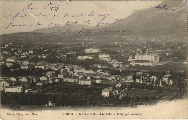 Carte postale ancienne Aix-les-Bains Vue Generale à Aix-les-Bains