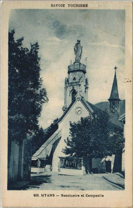 Carte postale ancienne Myans Sanctuaire et Campanile à Myans
