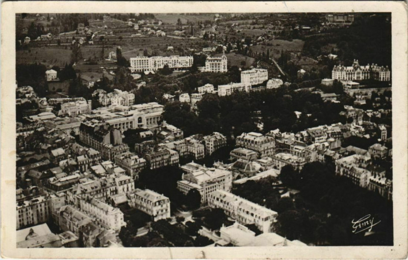Carte postale ancienne Aix-les-Bains vu d'Avion à Aix-les-Bains