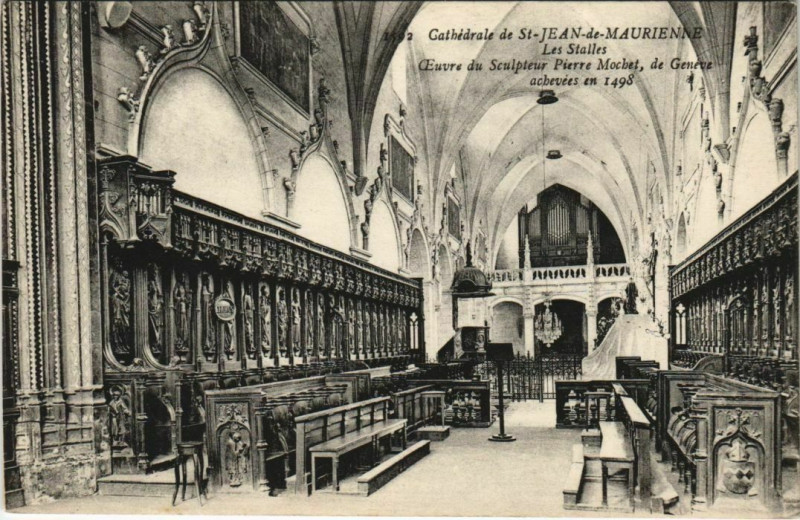 Carte postale ancienne Saint-Jean-de-Maurienne Cathedrale - Les Stalles à Saint-Jean-de-Maurienne