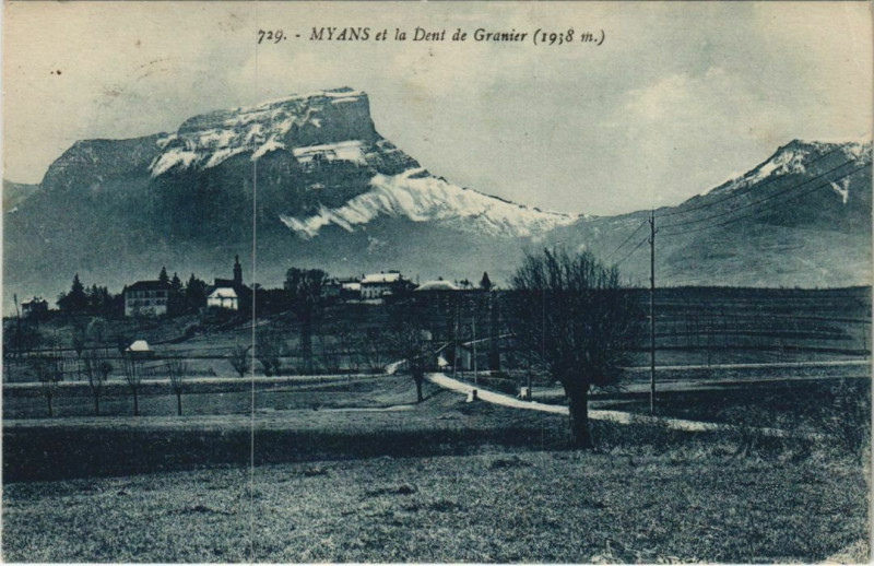 Carte postale ancienne Myans et la Dent de Granier à Myans