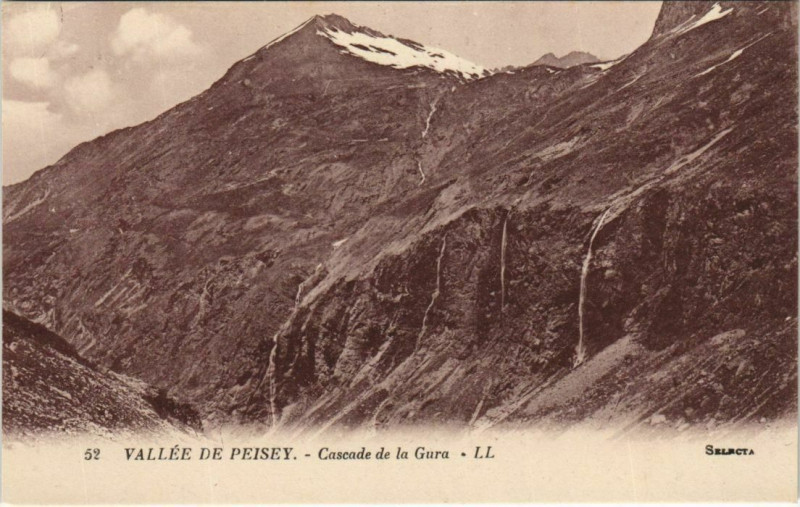 Carte postale ancienne Vallee de Peisey - Cascade de la Gura