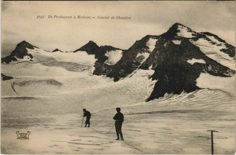Carte postale ancienne De Pralognan a Modane - Glacier de Chaviere à Modane