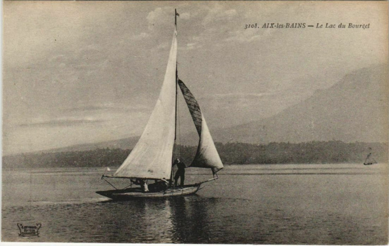 Carte postale ancienne Aix-les-Bains Le Lac du Bourget à Aix-les-Bains
