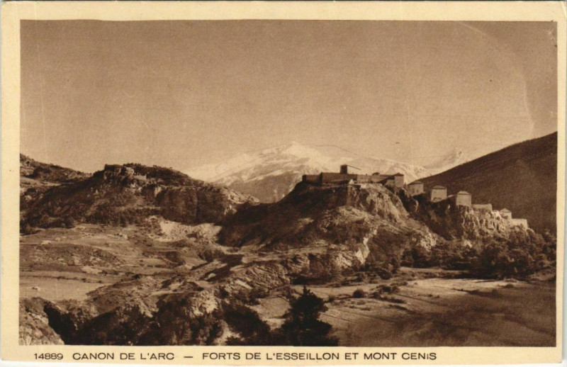Carte postale ancienne Canon de l'Arc - Forts de l'Esseillon et Mont Cenis