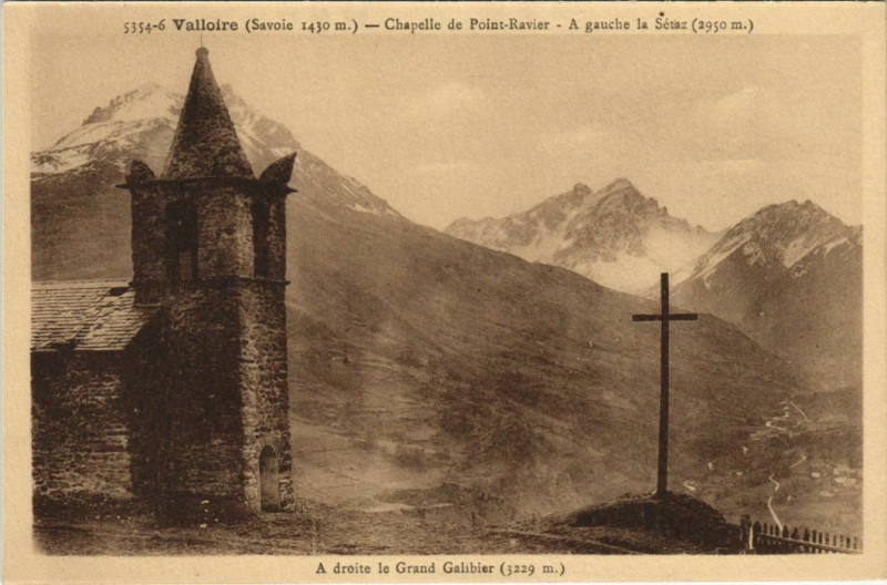 Carte postale ancienne Valloire Chapelle de Point-Ravier à Valloire