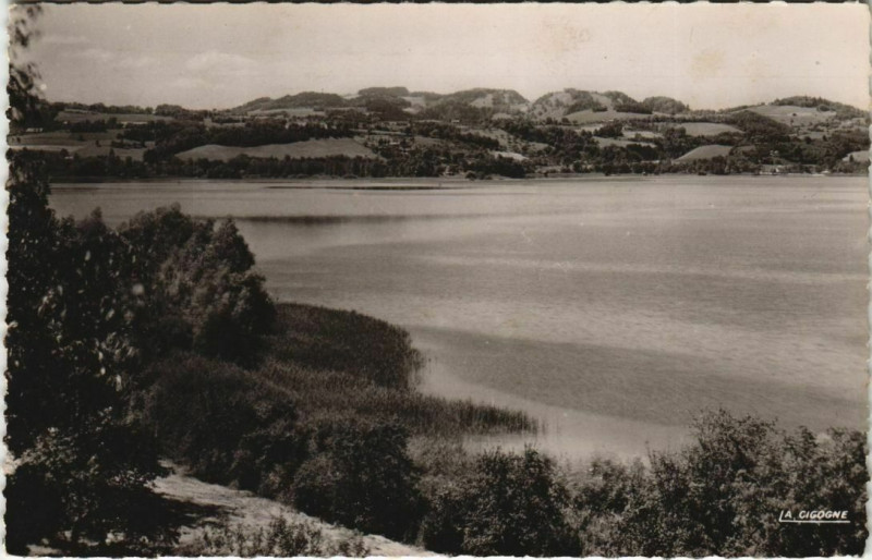 Carte postale ancienne Saint-Alban-de-Montbel Lac d'Aiguebelette à Saint-Alban-de-Montbel