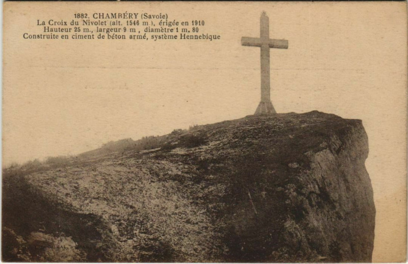 Carte postale ancienne Chambery La Croix du Nivolet