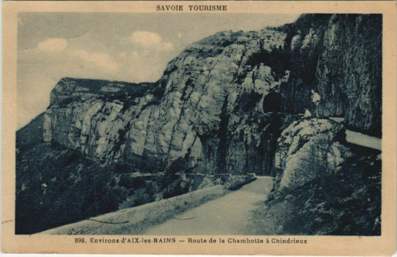 Carte postale ancienne Aix-les-Bains Environs - Route de la Chambotte a Chindrieux à Aix-les-Bains