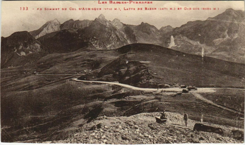 Carte postale ancienne Au sommet du Col d'Aaubisque France