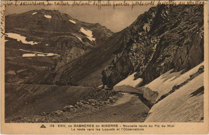 Carte postale ancienne Env.de Bagneres de Bigorre Nouvelle route France