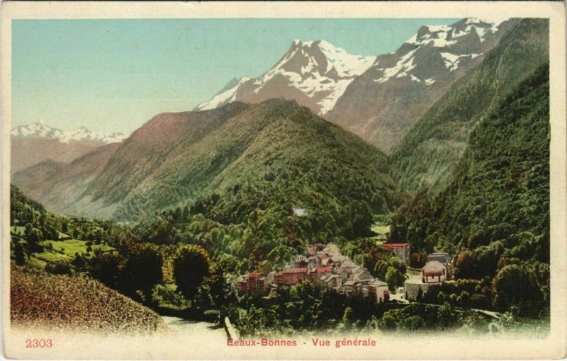 Carte postale ancienne Eaux-Bonnes Vue Generale France à Eaux-Bonnes