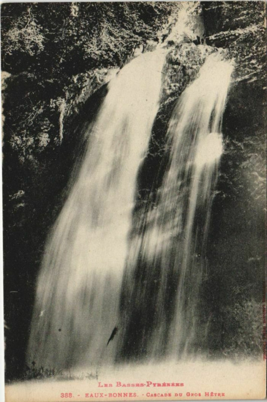 Carte postale ancienne Eaux-Bonnes Cascade du Gros Hetre France à Eaux-Bonnes