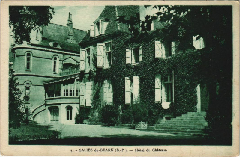Carte postale ancienne Salies de Bearn Hotel du Chateau France