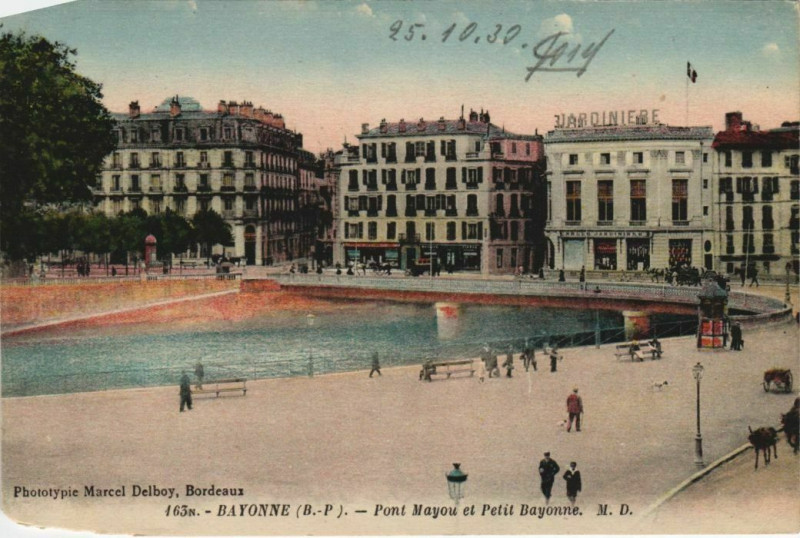 Carte postale ancienne Bayonne Pont Mayou et Petit Bayonne France à Bayonne