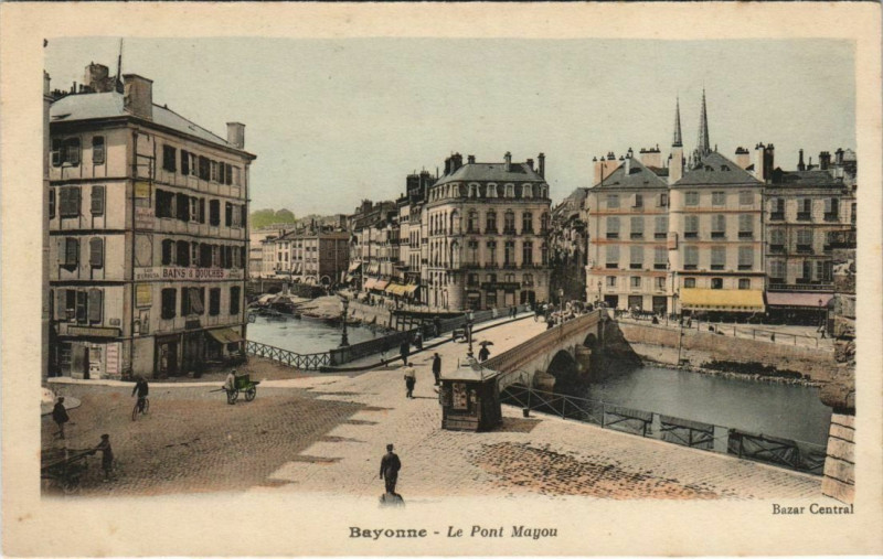Carte postale ancienne Bayonne Le Pont Mayou France à Bayonne