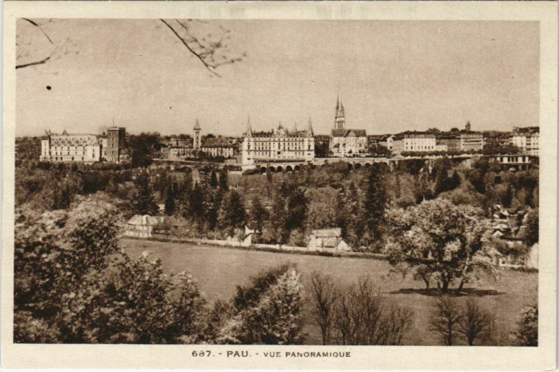 Carte postale ancienne Pau Vue panoramique France à Pau