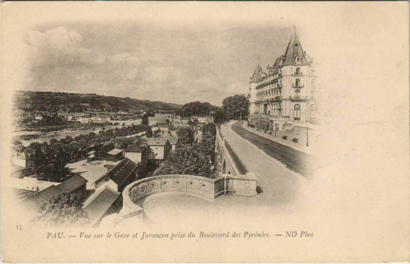 Carte postale ancienne Pau Vue sur le Gave France à Pau