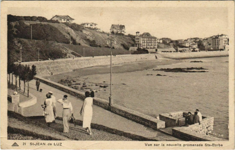 Carte postale ancienne St.Jean de Luz Vue sur la nouvelle promenade France