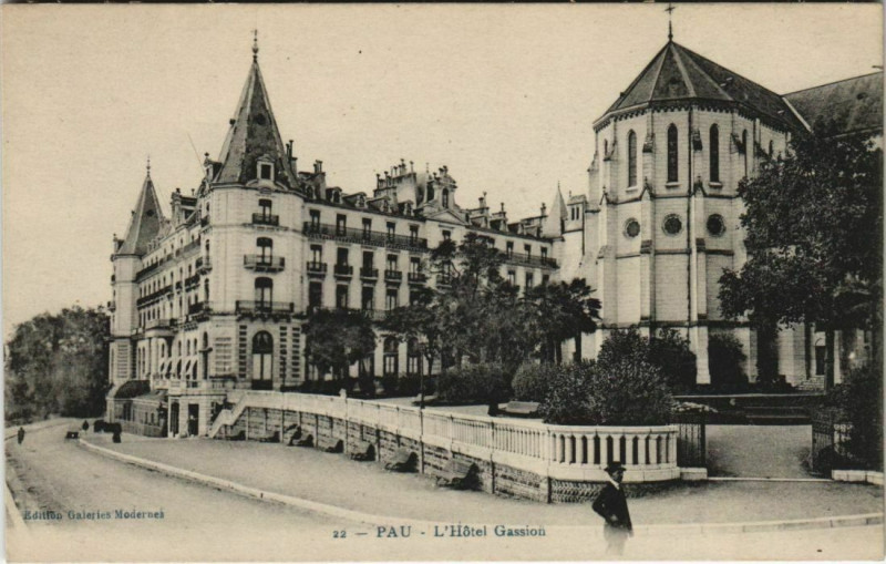 Carte postale ancienne Pau L'Hotel Gassion France à Pau