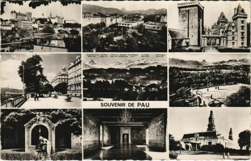 Carte postale ancienne Pau Souvenir France à Pau