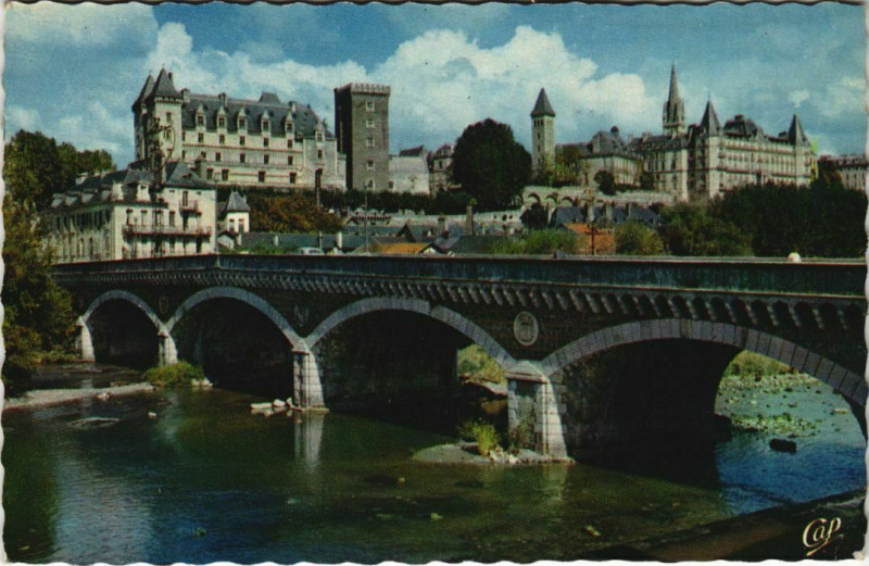 Carte postale ancienne Pau Le Chateau et le Gave France à Pau
