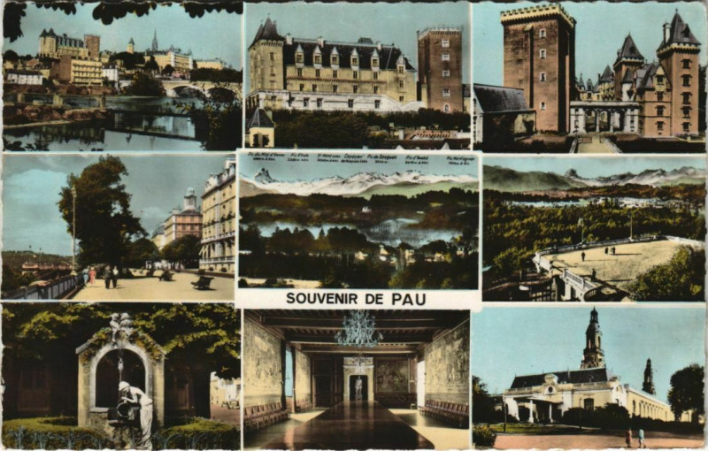 Carte postale ancienne Pau Souvenir France à Pau