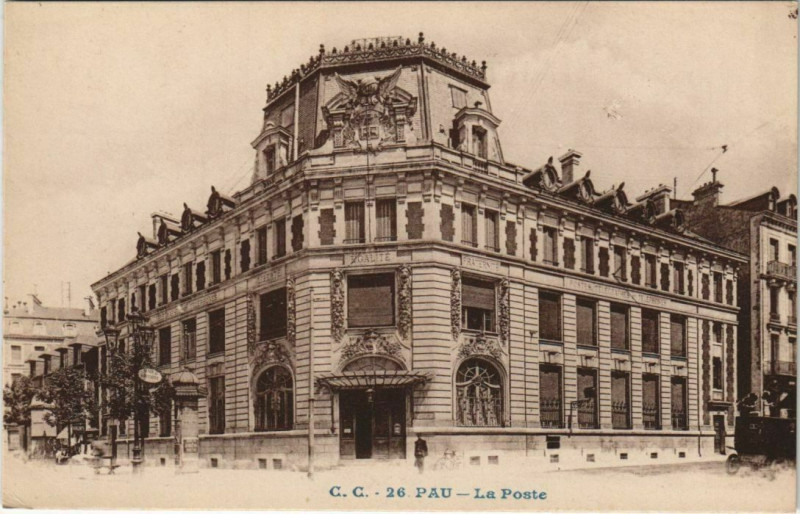 Carte postale ancienne Pau La Poste France à Pau