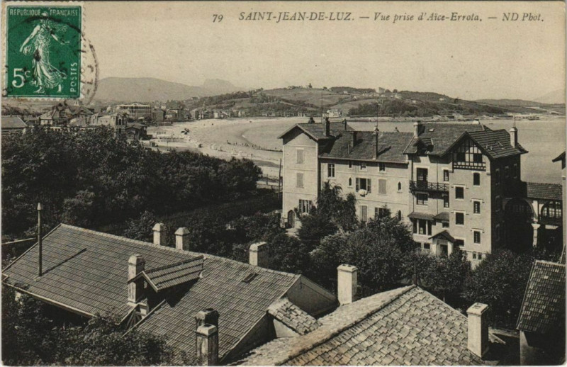 Carte postale ancienne St.Jean de Luz Vue prise d'Aice-Errota France