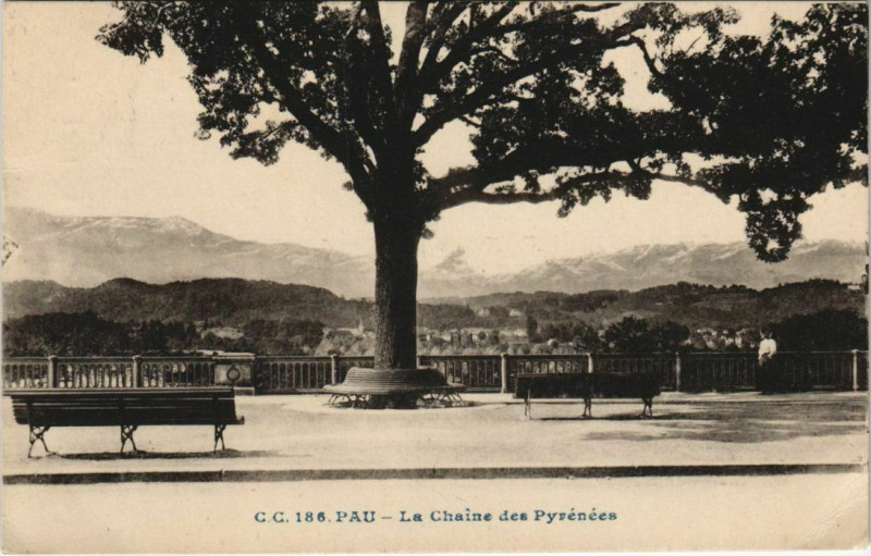 Carte postale ancienne Pau La Chaine des Pyrenees France à Pau
