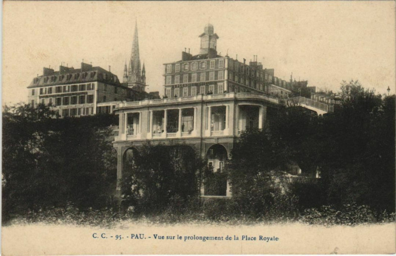 Carte postale ancienne Pau Vue sur le prolongement France à Pau